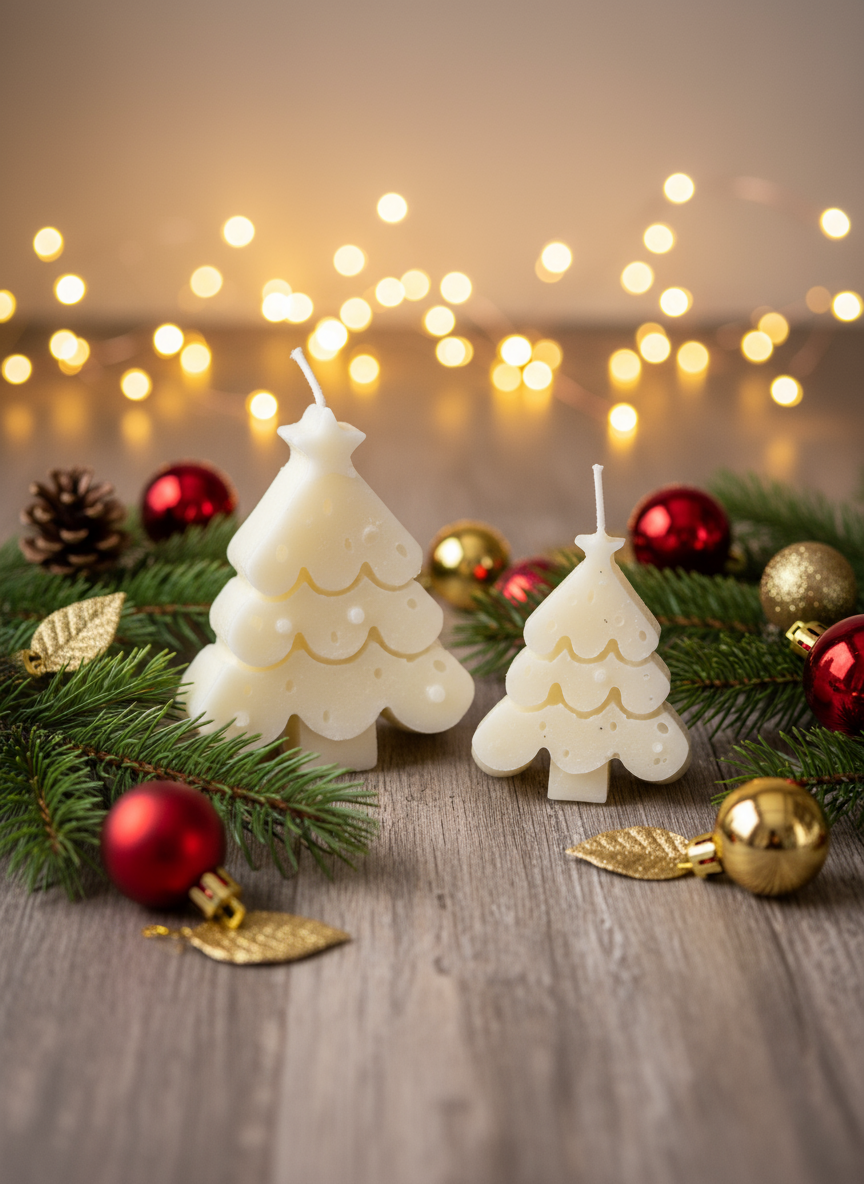 Christmas Tress with consistent festive background