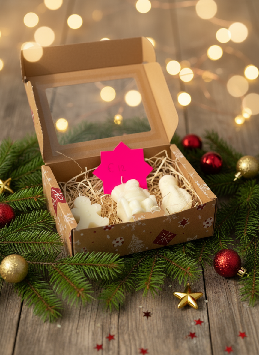 Custom Christmas Gift Pack with consistent festive background