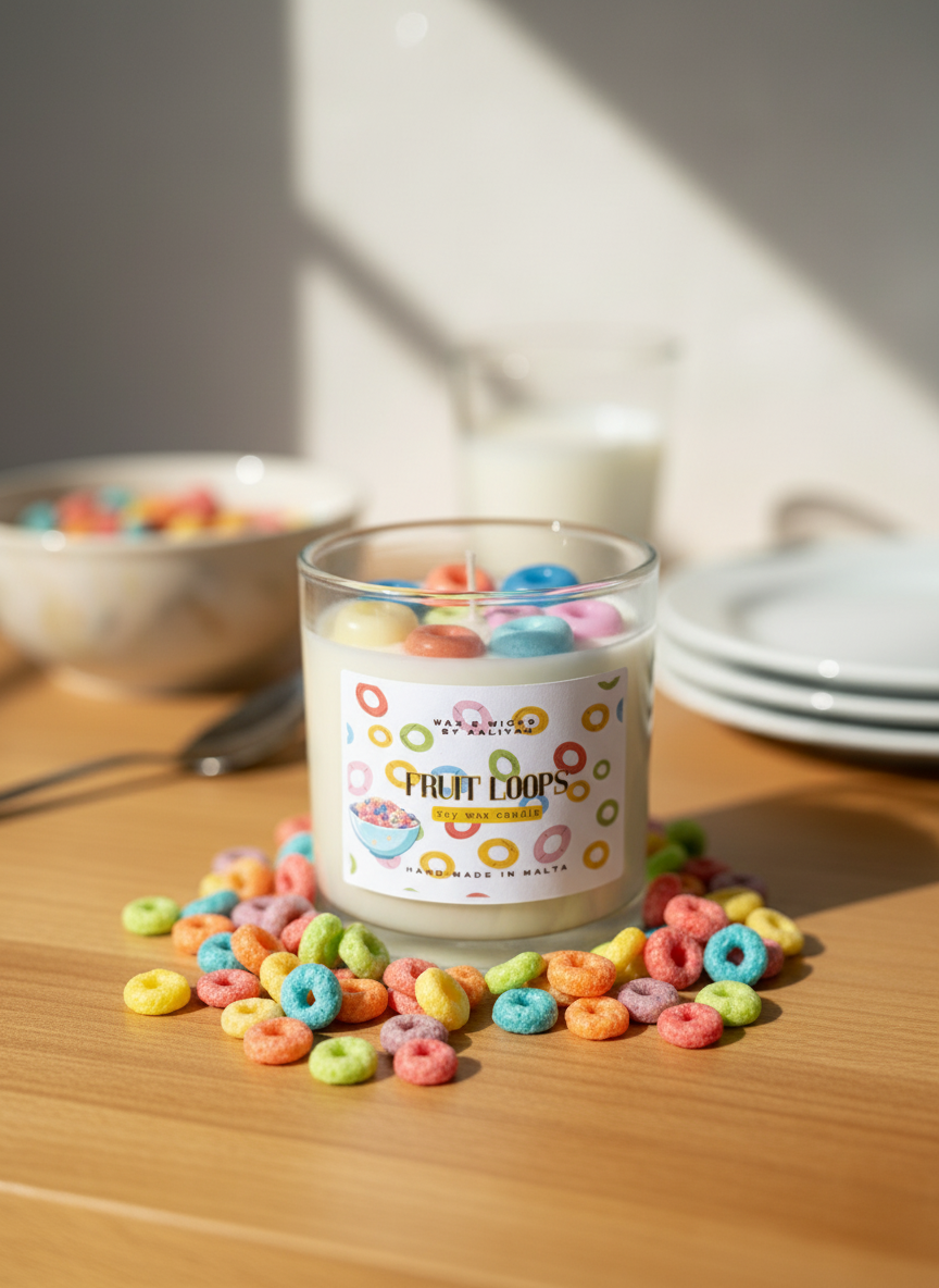 Fruit Loops Zoomed on Kitchen Table