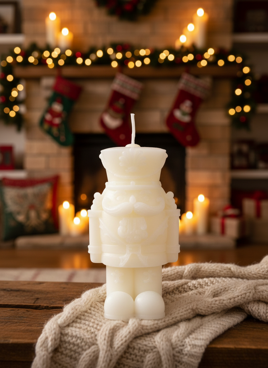 Nutcracker - Zoomed with Homely Christmas Background