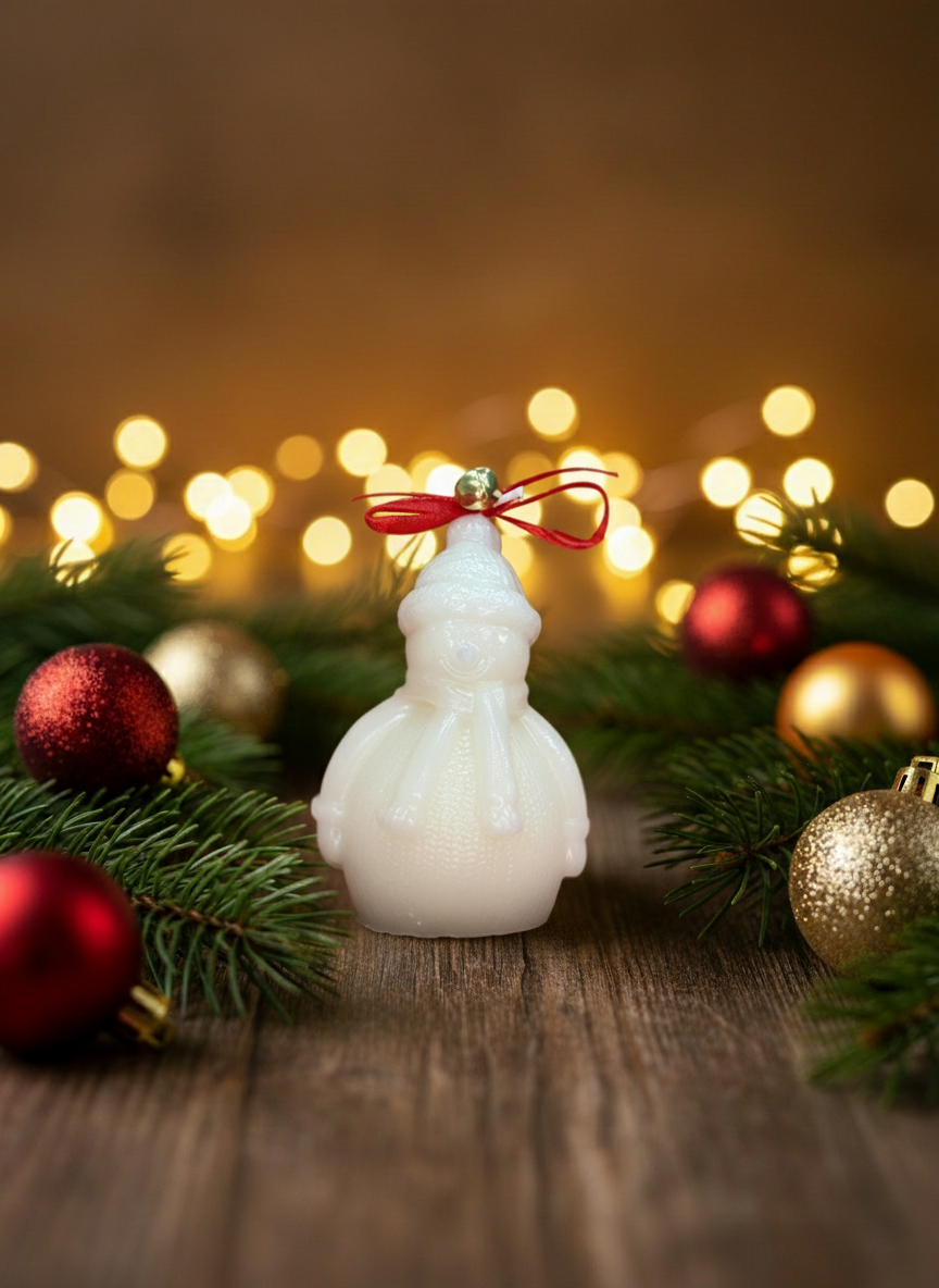 Snowman with Festive Christmas Background
